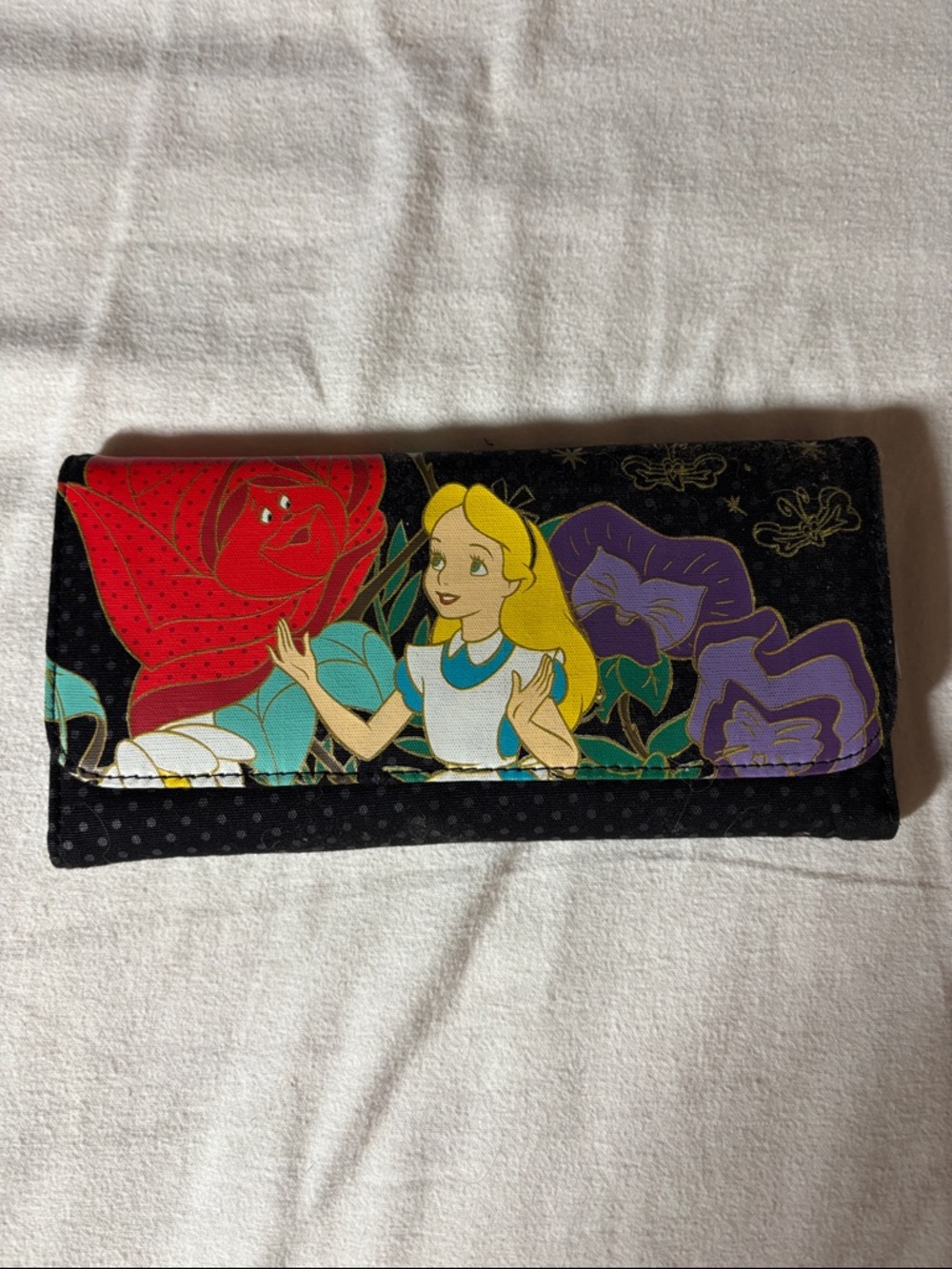 Alice in Wonderland Floral Wallet Clutch